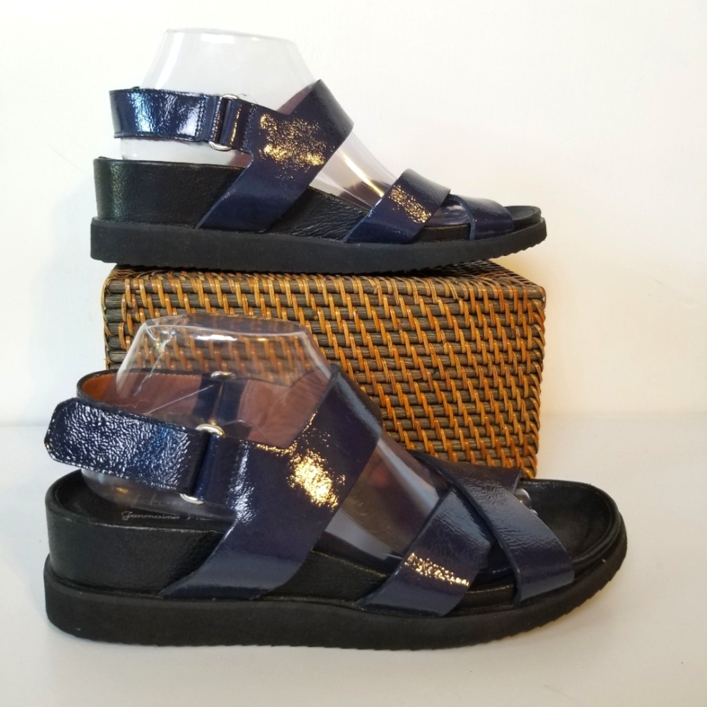 Homers for Germaine Pratinette Artisan Patent Leather Strappy Comfort Sandals
